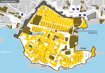 Dubrovnik stari grad - mapa